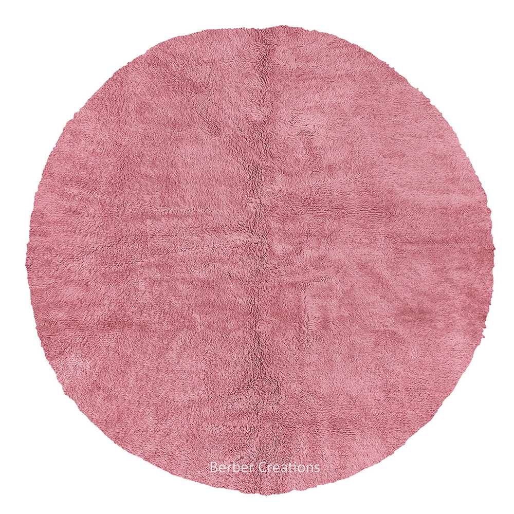 Handwoven Rose Round Moroccan Rug KELLAT