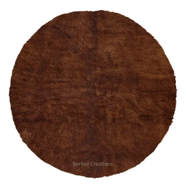 Hand-Knotted Moroccan Round Rug in Dark Brown SIJLMA