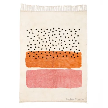 Kabelia Abstract Berber Rug Orange & Pink Geometric