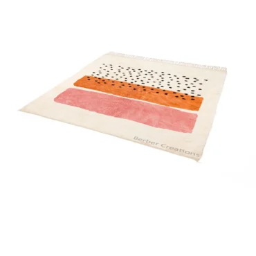 Kabelia Abstract Berber Rug Orange & Pink Geometric