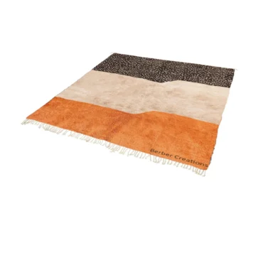 Beni Ourain Rug | Abstract Color Block, Dotted Berber Wool