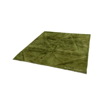 Deep Olive Green Beni Ourain Style Wool Rug The SOUMAYA