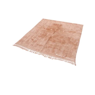 Hand-Knotted Blush Pink Beni Ourain Rug | Carved Wool Shag SERIN
