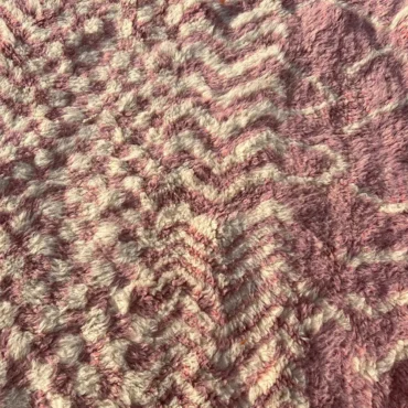 Abstract Mauve & Cream Moroccan Rug – Multi-Pattern Hand-Knotted Berber Wool Carpet