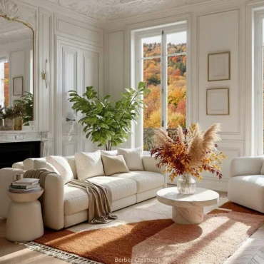 Handmade Moroccan Beni Ourain Shag Rug: Abstract Terracotta & Blush Wool Rug ILYANA