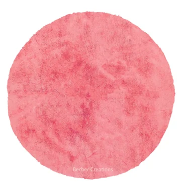 Handwoven Pink Round Moroccan Rug Rozia