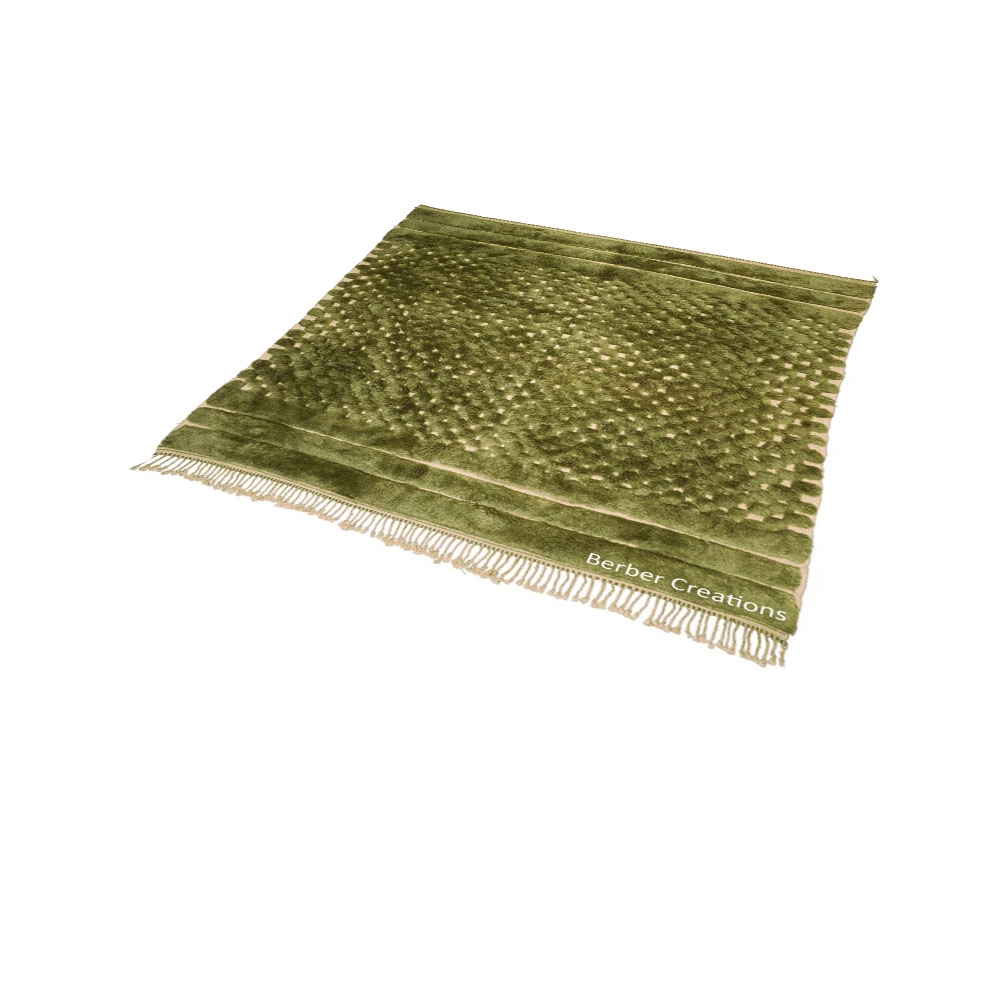 Luxury Beni Mrirt Shag Rug - Olive Green "Hindya" Dotted Pattern - Image 2