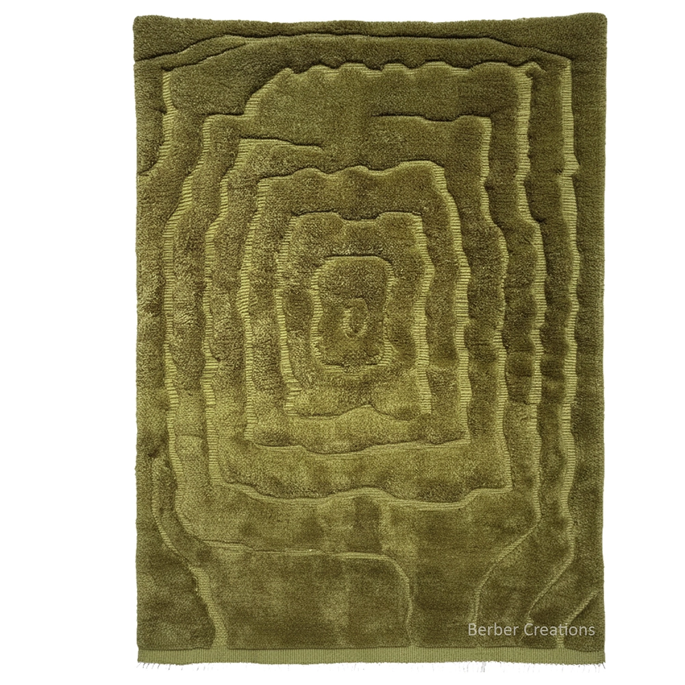 moroccan berber rug olive green irregular Forest Floor
