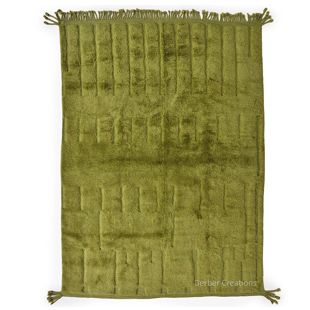 moroccan berber wool rug carved Tislwa