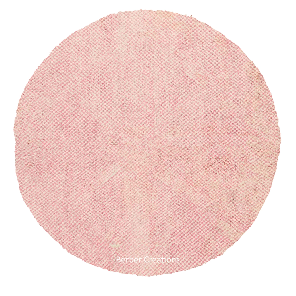 moroccan light pink round rug houri