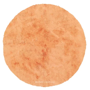 Handwoven Peach Round Moroccan Rug FELSIA
