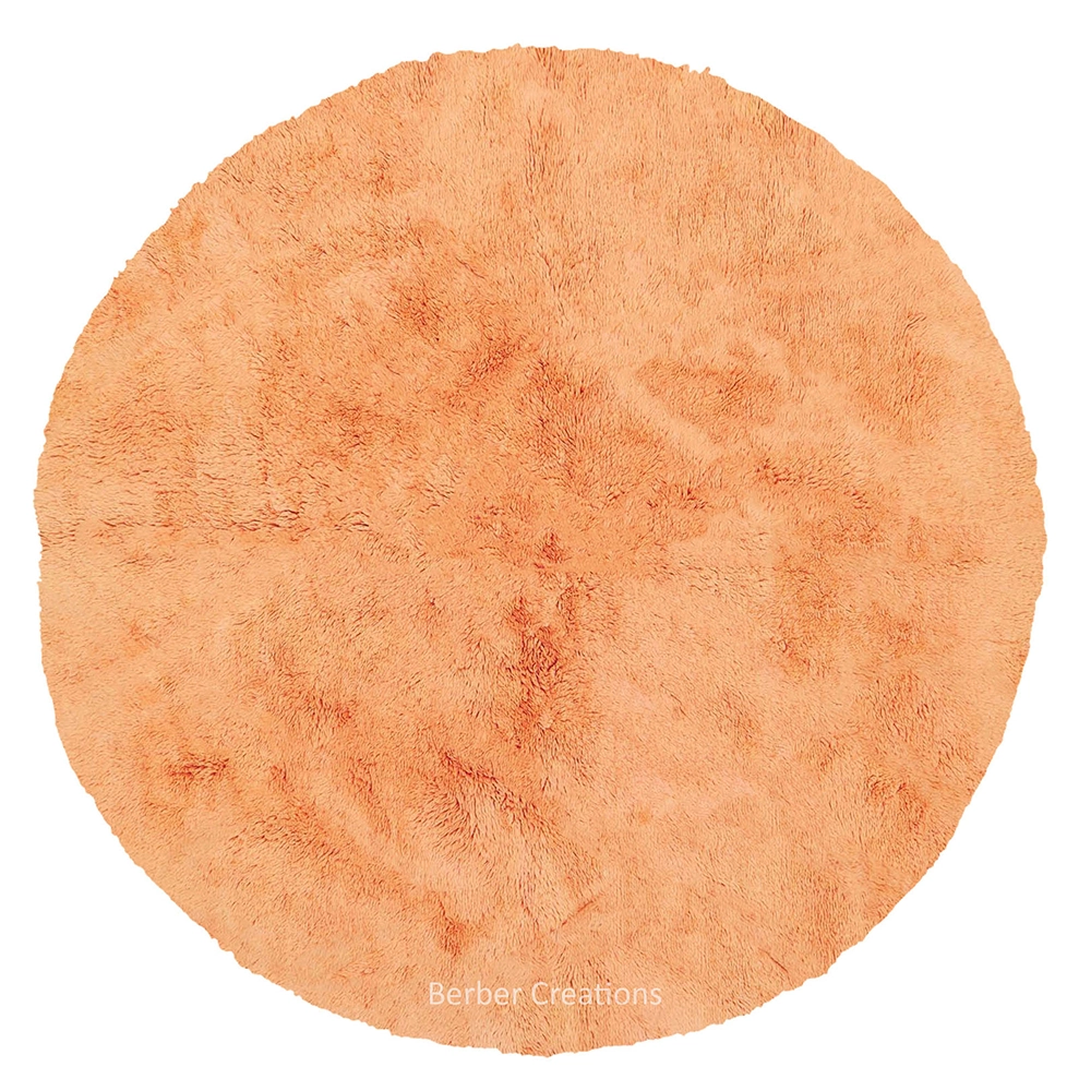 moroccan round wool rug peach felsia