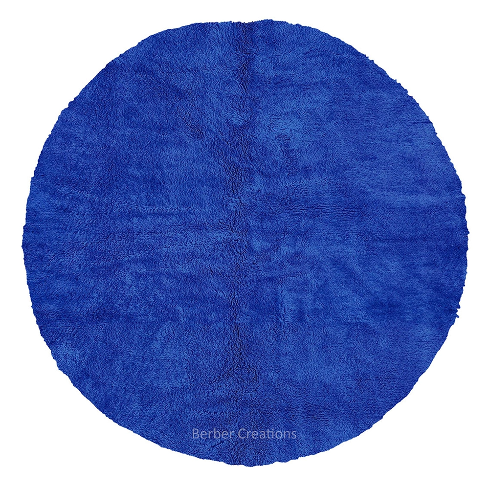 round moroccan rug Majorelle Blue dilia