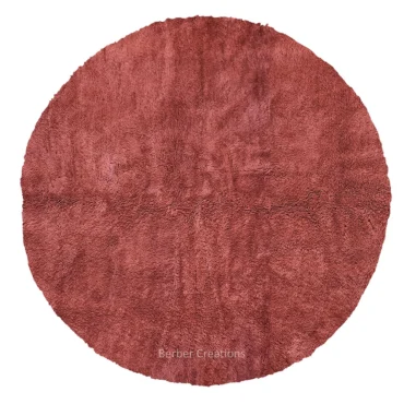 Hand-Knotted Moroccan Round Rug in Terracotta SKOURA