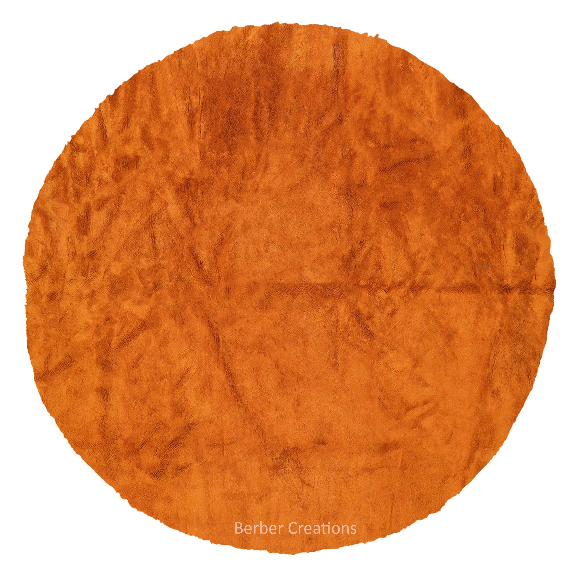 round moroccan rug orange handwoven berber rug HENNO