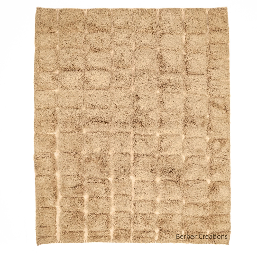 shag berber rug tan sculpted checkered rimoda