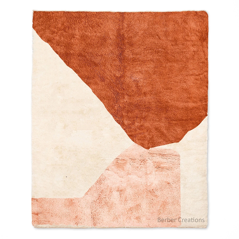 terracotta abstract geometric berber rug wool desert mesa berber creations