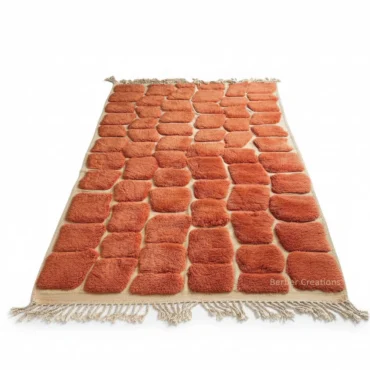 Hand-Knotted Moroccan Rug Terracotta Burnt Orange DELIA
