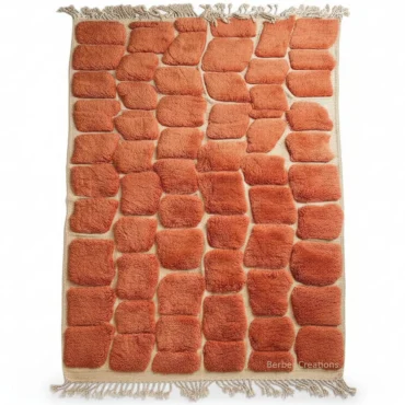 Hand-Knotted Moroccan Rug Terracotta Burnt Orange DELIA
