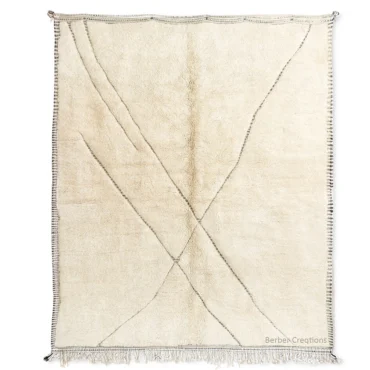 Minimalist Cream Beni Ourain Rug –  The Ivory Crosshatch