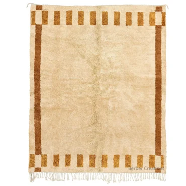 Amber Gold & Cream Moroccan Handmade Beni Ourain Rug – The Amber Frame