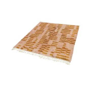 Pink and Gold Moroccan Handmade Beni Ourain Rug – The Golden Glitch