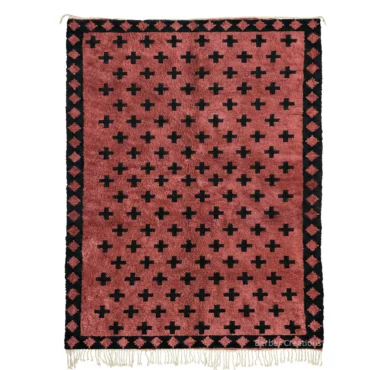 Red Moroccan Rug – The Crimson Citadel Tribal Hand-Knotted