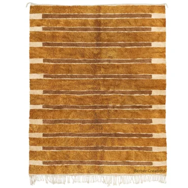 Bronze and Chocolate Brown Striped Moroccan Rug – The Azrou Rhythm