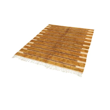 Bronze and Chocolate Brown Striped Moroccan Rug – The Azrou Rhythm