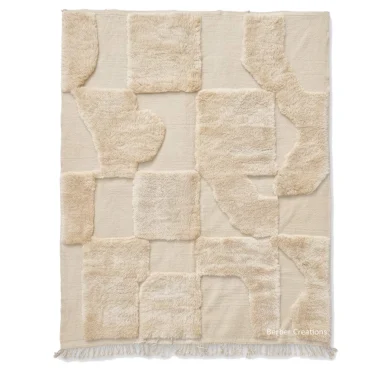 Moroccan Handmade Beni Ourain Rug – The Saharan Mirage 3D Textured