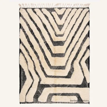 The Monochrome Maze Hand-Woven Moroccan Rug