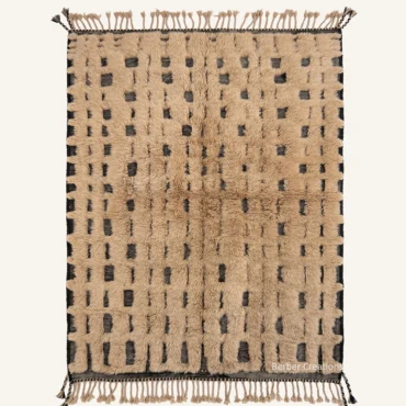 The Atlas Gridlock | Custom Moroccan Rug | Handwoven Camel & Charcoal Berber Wool
