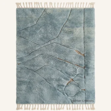 The Azure Abyss | Custom Moroccan Rug | Handwoven Blue & Seafoam Berber Wool