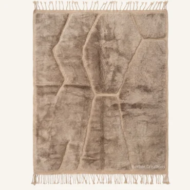 The Canyon Carving | Custom Moroccan Rug | Handwoven Taupe & Mink Berber Wool