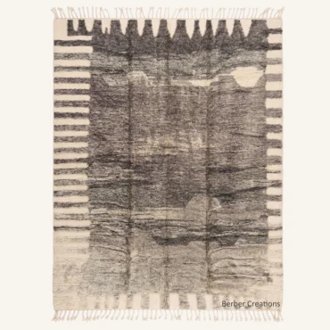 The Granite Glyph | Custom Moroccan Rug | Handwoven Charcoal & Ash Berber Wool