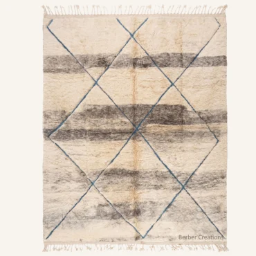 The Indigo Interlace | Custom Moroccan Rug | Handwoven Blue & Grey Berber Wool