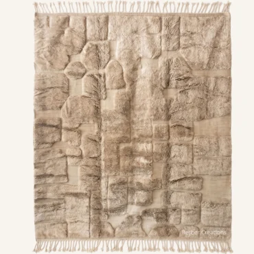 The Ivory Incision | Custom Moroccan Rug | Handwoven Sculptural Cream Berber Wool