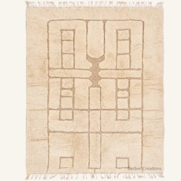 The Ivory Labyrinth Hand-Woven Moroccan Rug