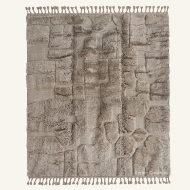 The Stone-Washed Sanctuary | Custom Moroccan Rug | Handwoven Warm Grey Berber Wool