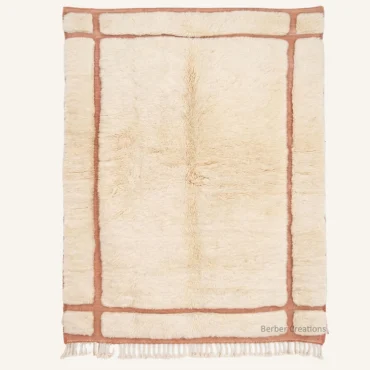 The Terracotta Threshold | Custom Moroccan Rug | Handwoven Ivory & Clay Berber Wool