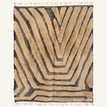 The Zephyr Zen | Custom Moroccan Rug | Handwoven Camel & Charcoal Berber Wool