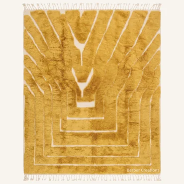 The Saffron Solstice | Custom Moroccan Rug | Handwoven Gold & Cream Berber Wool