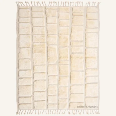The Ivory Gridwork Hand-Woven Moroccan Rug