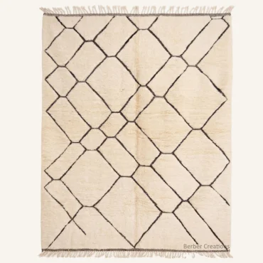 Geometric Zenith: Custom Beni Mrirt Moroccan Rug | High-Density Hand-Knotted Wool