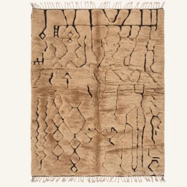 Sienna Silhouette: Custom Honey-Toned Berber Rug | Hand-Knotted Atlas Wool