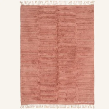 The Desert Rose | Hand-Knotted 3D Textured Pure Pink Sculpted Moroccan Wool Rug