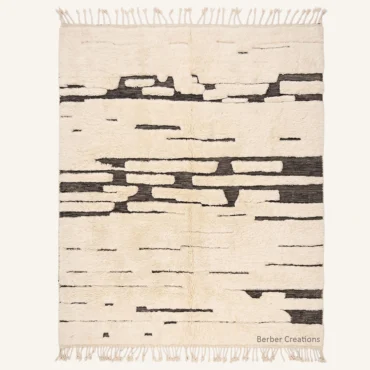 Atlas Horizon Custom Moroccan Rug – Hand-Woven Cream & Charcoal Wool Carpet