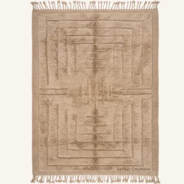 Camel Labyrinth Moroccan Wool Rug ILINA