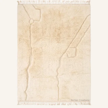 Ivory Canyon Custom Berber Rug | 3D Carved Moroccan Wool