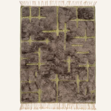 Moss Mosaic Custom Moroccan Rug | 3D Textured Wool Carpet
